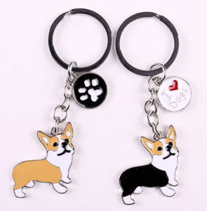 Una <span class=keywords><strong>serie</strong></span> personalizzata di badge in metallo con portachiavi in metallo A tema cane - Product Image 1