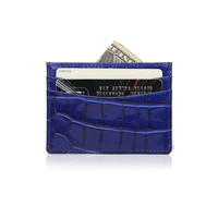 Porte-cartes de crédit en cuir d'alligator de luxe, porte-cartes en cuir de crocodile