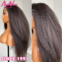 Pelucas de Cabello Virgen al por Mayor, Pelucas de Encaje Frontal sin Pegamento, Cabello Liso Yaki, Pelucas HD 13*6 para Mujeres Negras