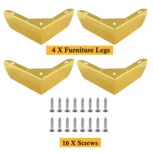 Patas doradas para muebles, pies de diseño minimalista de 2 pulgadas de altura, reemplazo de patas de Metal para sofá, armario, soporte de TV