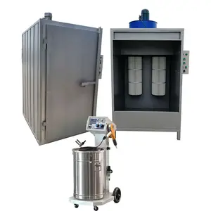 Metalen Poeder Coating Machine Pakket Met Elektrostatische Poedercoating Pistool + Spray Booth + Curing Drogen Oven