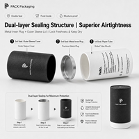 Tube en papier à triple étanchéité avec bouchon intérieur en métal, résistant à l'humidité, OEM |   FSC BRC FDA |   Boîte à thé et épices MOQ500