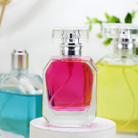 Flacon de parfum en verre transparent facetté de haute qualité 30ml 50ml 100ml Flacon de parfum vide avec bouchon transparent