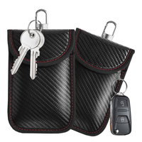 Portable voiture bouclier clé étui en Fiber de carbone rayonnement sac Anti RFID Signal blocage bouclier sac téléphone portable sac