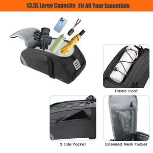 Échantillon gratuit, vente en gros, logo personnalisé, sacoche de vélo multifonctionnelle 3 en 1, sacoche arrière de vélo avec compartiment pour ordinateur pour les trajets quotidiens - Product Image 4