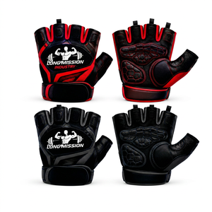 Guantes de Motocicleta Longmission Industry, Largos hasta la Muñeca, de Cuero Transpirable, Sin Forro, Rojos y Negros, con Impresión por Transferencia de Calor, Táctiles - Product Image 2