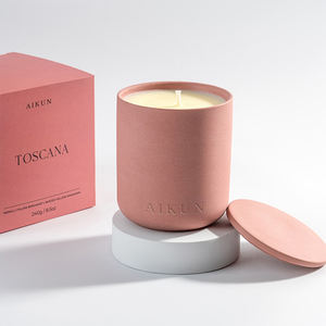 Bougie parfumée en céramique de couleur unie minimaliste écologique Aikun, décoration d'intérieur moderne, aromathérapie - Product Image 5