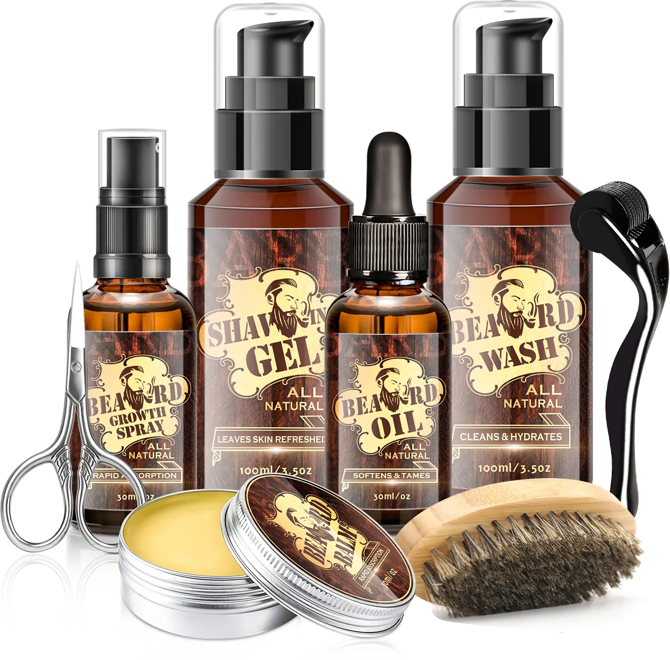 BARBERPASSION organic grooming barba e moustaches oil growth kit vegan oem