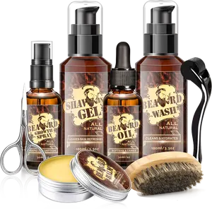 BARBERPASSION organic grooming beard and moustaches oil growth kit vegan oem