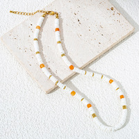 Collier ras de cou tendance en or 18 carats plaqué or, personnalisable, fait main, bijoux de mode, perles de coquillages naturelles, imperméable, pour femmes