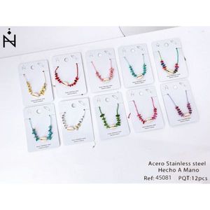 Bracciale con perline a conchiglia in acciaio inossidabile, fatto a mano, 12 pezzi, gioielli alla moda - Product Image 1