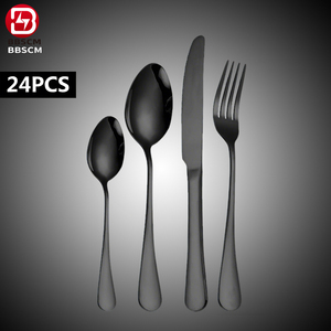 24 Pcs Luxury Stainless Steel <b>Spoon</b> <b>Fork</b> <b>Set</b> High Quality Modern Nordic Style Wedding Flatware with Mirror Polish - Product Image 5
