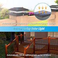 Lot de 12 capuchons de poteau solaires CXS 4x4 en ABS, étanches, noirs, blanc chaud, pour éclairage extérieur de jardin et terrasse CX-GDF-001