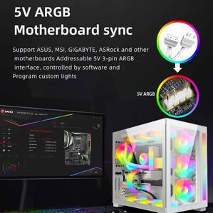 Câble PC de jeu COOLMOON Argb, bande lumineuse LED adressable en silicone, carte mère GPU, câble PC de jeu gainé <span class=keywords><strong>24</strong></span>/8 broches <span class=keywords><strong>Rgb</strong></span> - Product Image 4