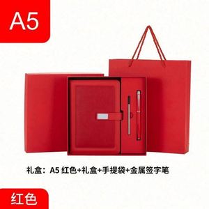 Business <b>Notebook</b> Gift Set USB Pen Custom 2024 Deluxe PU Promotion Hardcover Leather PP <b>A5</b> Loose-Leaf Planner 1kg High Quality - Product Image 3