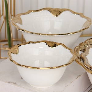 Round Plates Gift Box Party Ceramic Plate Dish Gold Edged Porcelain Luxury Hot Selling European Party Decorations <b>Dinner</b> Plate - Product Image 6