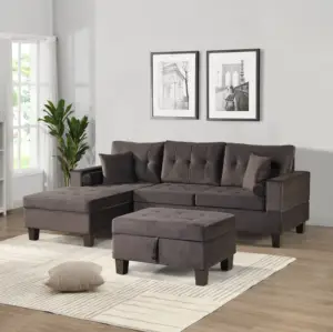 Bestseller traditionelle Sofa Ecke einfaches Wohnzimmer europäischen Luxus Samt blau Sofa L-förmiges Schnitts ofa