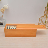 Dominós con Logotipo Personalizado, Caja de Embalaje de 28 Hojas, Soporte de Madera para Dominós, Caja de Almacenamiento de Ajedrez de Madera
