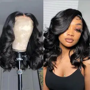 Großhandel Body Wave Perücken Pre-Zupfen Baby Haar Glueless keine Spitze Perücken für schwarze Frauen Günstige synthetische Haar Perücken