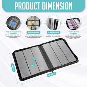 Reliure Toploader 9 pochettes sans anneaux, poche double face, reliure Toploader premium pour cartes à collectionner, cartes Pokémon, Yu-Gi-Oh, cartes TCG - Product Image 2