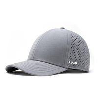 Casquette de baseball personnalisée à 6 panneaux pour hommes, coupe au laser à trou, casquette hydroperforée imperméable à l'eau