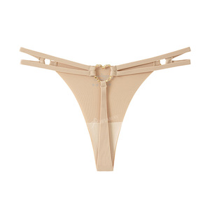 White Seamless Low Rise Thong Panties Double <b>Thin</b> Waistband Heart <b>Ring</b> Women Underwear Quick Dry - Product Image 2