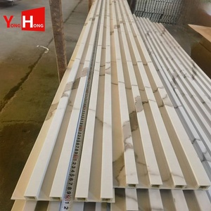 Décoration Diy Bois Latte Murale WPC Cannelé Fibre de <span class=keywords><strong>Bambou</strong></span> PVC Grain de Bois WPC 160 Concave Groove Grille Moderne Plastique pour Intérieur - Product Image 5