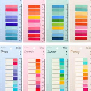 Magnetic Self-Adhesive PET Index Sticker Page Markers Candy-Colored Sticky Note Flags <b>Bookmark</b> Ruler for School Notebook Paper - Product Image 1