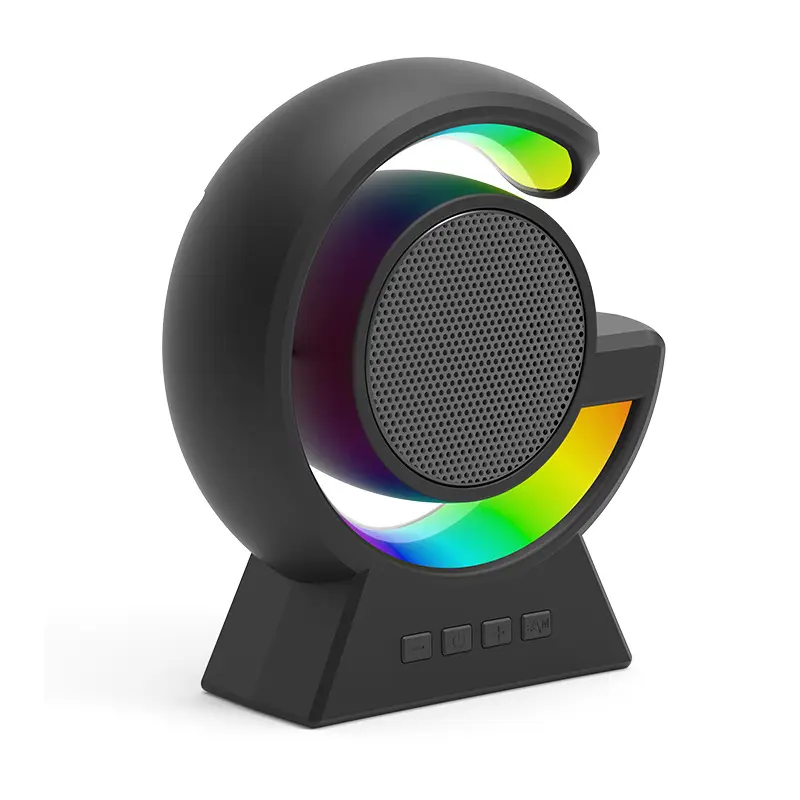 2024 portátil piscando luz alto-falante música verdadeiro estéreo sem fio ao ar livre bateria plástico mini alto-falante bluetooth g rgb 5w