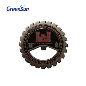 Spuitgieten 3d Logo Custom Graveren Antieke Oude Zinklegering Metalen Munt