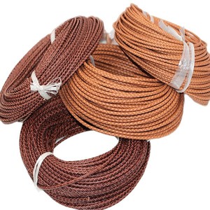 Vintage Distressed Woven Cowhide Cord Round Boho Style For Handmade Necklaces <b>Bracelets</b> - Product Image 2