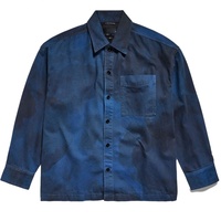 Ensemble chemise et veste en jean ample délavé pour homme, 2 pièces, vente en gros Guangzhou