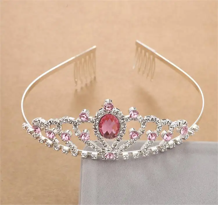 boutiques princess crown baby girls hair band accessories pink purple crystal party wedding birthday y2121