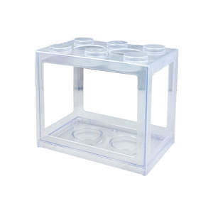 Mini aquarium en acrylique transparent, blocs de construction, réservoir à poissons créatif pour bureau, petit aquarium pour poissons rouges, bol à poissons en plastique - Product Image 3