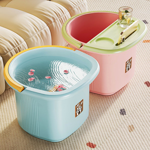 Foot Bath Tub Round PP Material Knee Length Home Use Insulated Basin With Phone Holder - Product Image 4