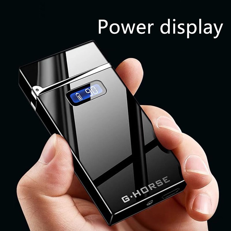 Горячая Распродажа светодиодный индикатор питания USB зарядка Matel сигаретные зажигалки ветрозащитная двойная дуга Электронная зажигалка плазменная зажигалка