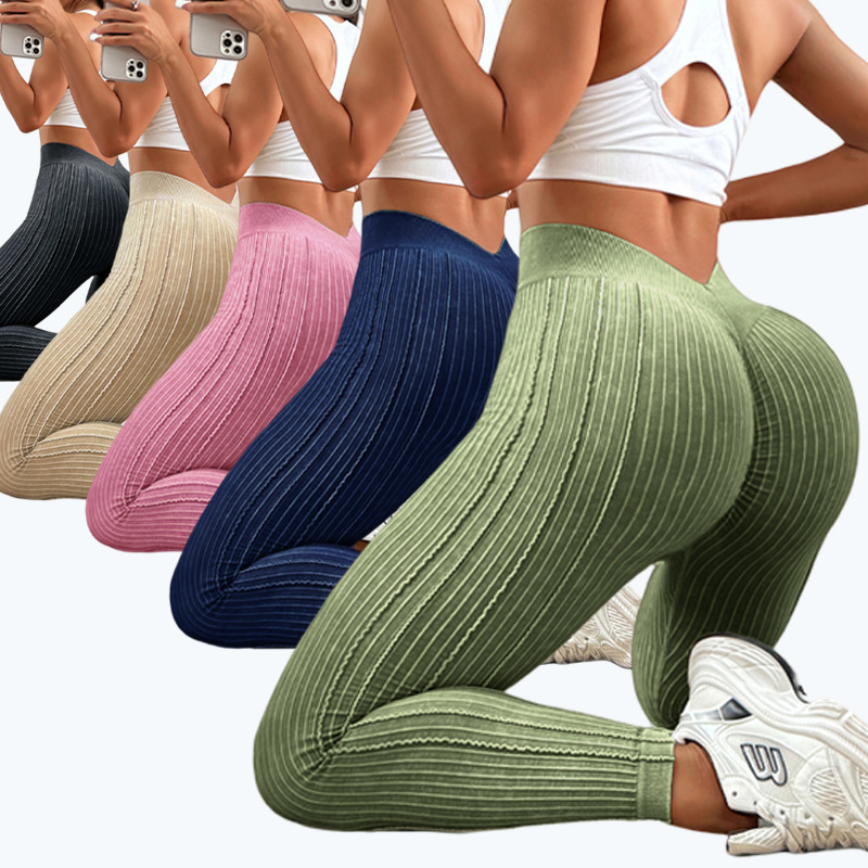 V Waist Yoga Leggings Women Gym Fitness Mujer Sports Wear Workout Tights Clothes Running Scrunch Butt Yoga Pants