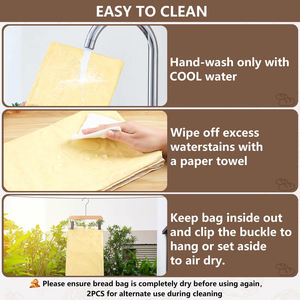 2 Paket Kantong Roti Lilin Lebah untuk Roti Sourdough, Kantong Roti untuk Roti Buatan Sendiri, Kantong Lilin Lebah Katun XL yang Dapat Digunakan Kembali untuk Penyimpanan - Product Image 6