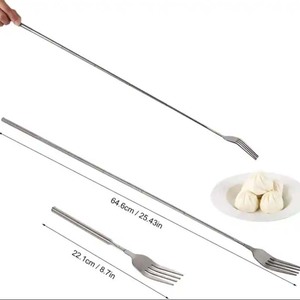 Ngoài trời thịt nướng dao và ngã ba cực <span class=keywords><strong>Telescopic</strong></span> ngã ba thép không gỉ nướng xúc xích ngã ba - Product Image 2