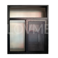 Ventana corredera de tamaño personalizado de aluminio a prueba de huracanes de grado personalizado de doble acristalamiento de alta calidad