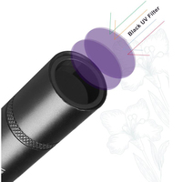 Lampe de poche 2 en 1 365nm UV Lumière noire et rouge Laser LED Lampe de poche UV 365nm rechargeable par USB