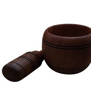 Ensemble mortier et pilon en bois naturel, artisanal, écologique, durable, de qualité alimentaire, pour moudre les épices en cuisine - Product Image 6