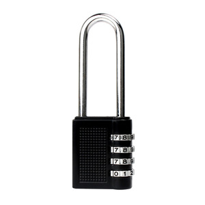 Extended Beam Combination Lock 40mm Zinc Alloy Black Cabinet Door Lock Mechanical <b>Padlock</b> Chrome Finish - Product Image 1