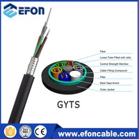 Cables de comunicación Fibra para exteriores GYTS 24 48 Core Cable de fibra óptica 96 hilos 144F para cable óptico enterrado directo