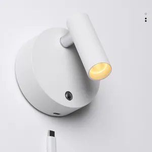 Aisilan modern multifunctional magnetic touch switch with rechargeable battery operated powered reading sconce wall lamp light