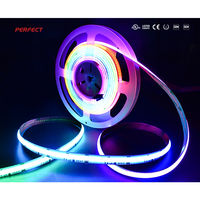 Bande lumineuse LED COB PARFAITE IP20, découpable, ambiance, couleurs illusoire, RGB, 720 LED/m, 12/24V, pour décoration commerciale