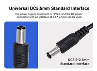 Adaptateur 12V DC 2A pour caméra CCTV, éclairage LED, utilisation sur ordinateur de bureau - Certifié CE, prise US, matériau ignifuge