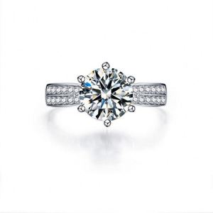 Anillo De Bodas Platinum Plated Open <b>Adjustable</b> <b>Ring</b> Shiny Moissanite Finger <b>Rings</b> Jewelry Diamond-studded Index Finger Band - Product Image 5