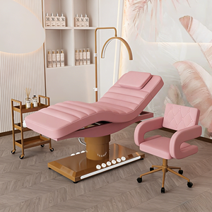 Lit <span class=keywords><strong>de</strong></span> beauté moderne <span class=keywords><strong>de</strong></span> luxe à 3/4 moteurs, mobilier <span class=keywords><strong>de</strong></span> salon, base dorée, lit <span class=keywords><strong>de</strong></span> <span class=keywords><strong>massage</strong></span> facial et spa, lit d'extension <span class=keywords><strong>de</strong></span> cils - Product Image 1