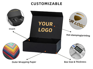 Biểu Tượng Tùy Chỉnh Sang Trọng Các Tông Cứng Nhắc Từ Đóng Cửa Giấy Hộp Quà Tặng Với Miếng Bọt Biển Màu Đen Chèn - Product Image 4